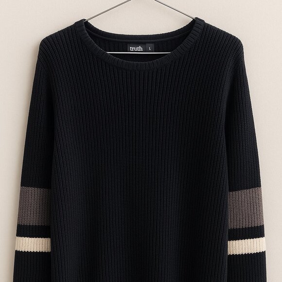 Truth by Republic Black Knit Sweater L (Men) - Picture 1 of 4